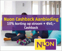 Aanbieding Nuon Cashback : Stap nu over en ontvang 10% korting op stroom & 40 euro cashback