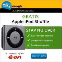 Actie Miky Energie: Gratis Apple Ipod Shuffle bij Energie